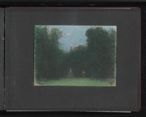 Clearing with a monument surrounded by trees