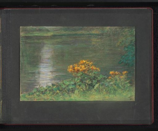 Waterfront with flowers at Wiesbaden