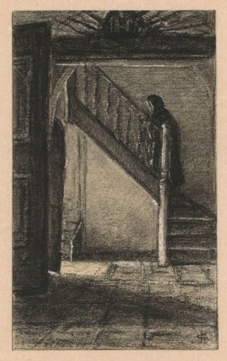 Sister Buonaventura in the stairwell of the hospital in Cleves