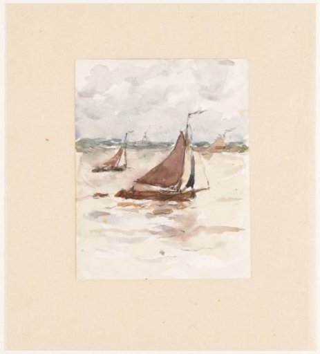 Sailing fishing boats on the Scheldt