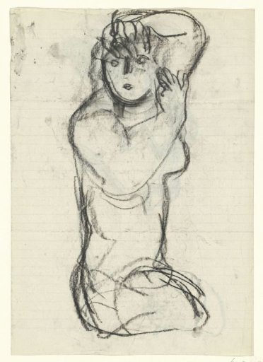 Kneeling nude woman