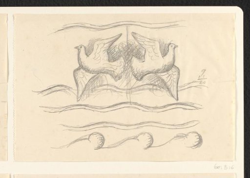 Two flying doves above the sea