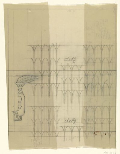 Hand with a torch and bow structures