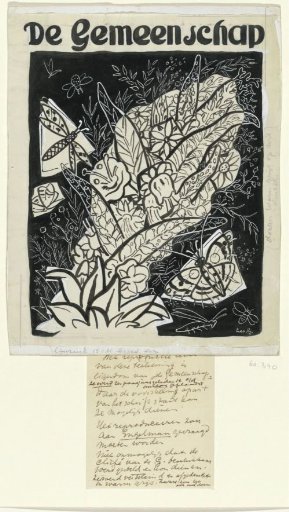 Butterflies flying around leaves and flowers