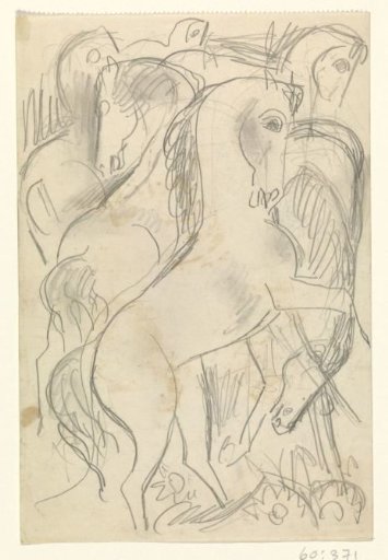 Rearing Horses in a Meadow with Flowers