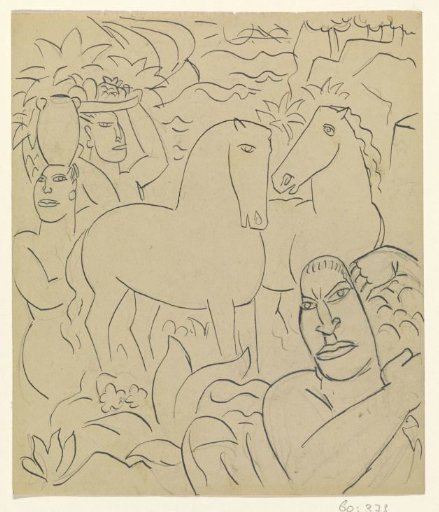 Landscape with a Man, Two Women, and Horses