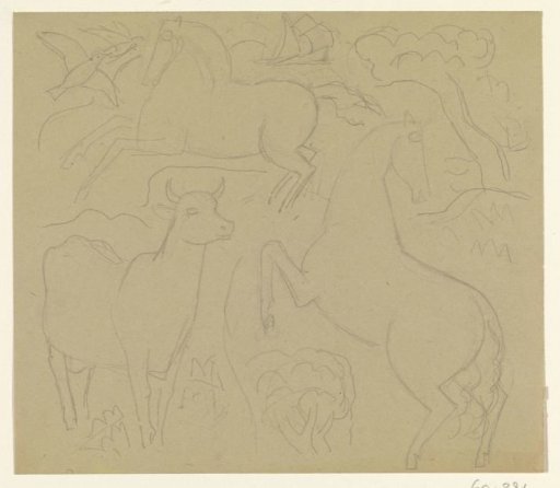 Horses and a Cow