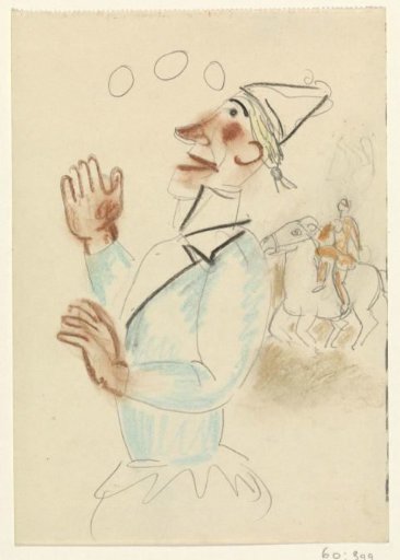 Clown and rider on horseback