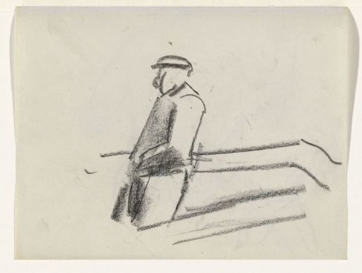 Standing man on a boat