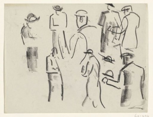 Nine men with hats