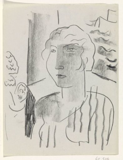 Standing woman before a window