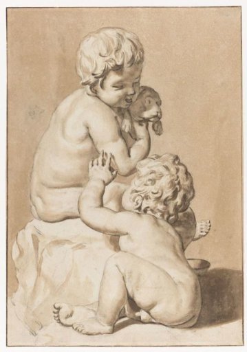 Two Children with a Dog