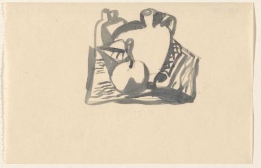 Still life with an apple and a jug