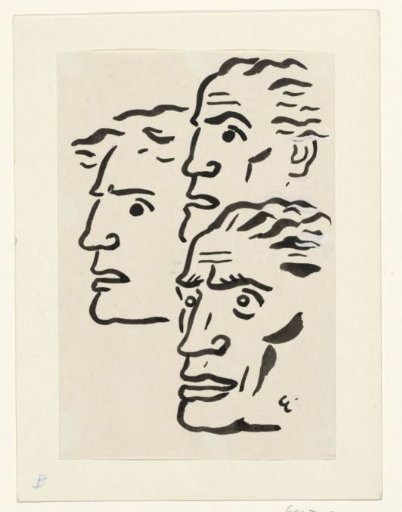 Three male faces
