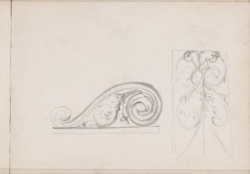 Scroll and a floral ornament