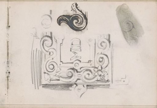 Facade stone with a floral border