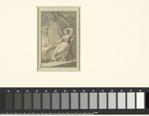 Allegory: a lady combing herself at the mirror