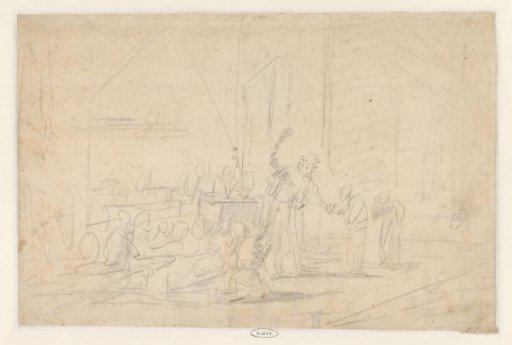 A schoolmaster before his class