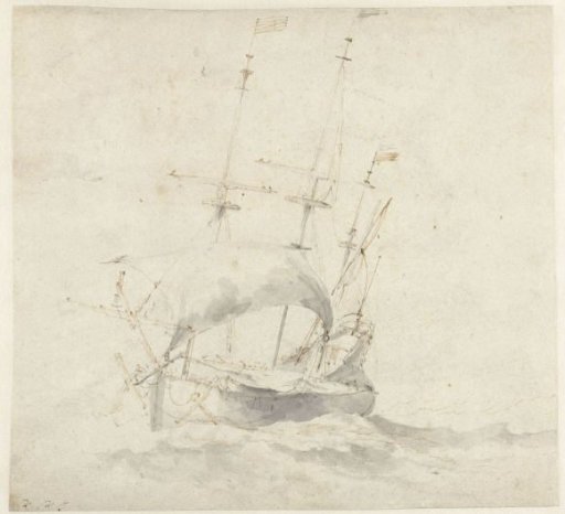 Fluyt on a rough sea