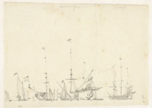 Captured English ships at Hellevoetsluis