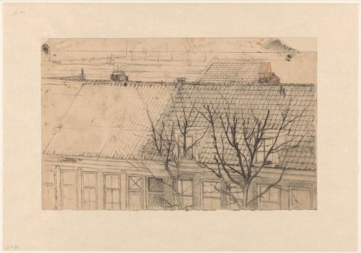 View of the roofs of the Vondelkade (Overtoom), across the Constantijn Huygensstraat, with the Pesthuis visible
