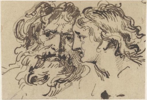 Head of an Old Man and a Young Woman