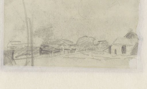 Sketch sheet with landscape with farm