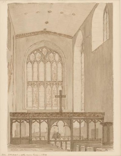 Interior of the chapel of Malvern Abbey, seen towards the choir