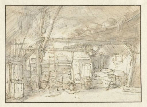 Interior of a peasant barn