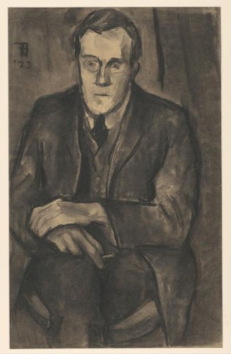 Portrait of J.W. Bijl, seated with hands on knees