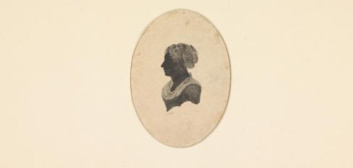 Silhouette of a lady facing left