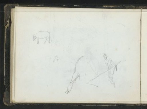 Cow and a figure