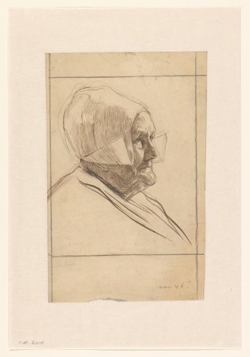 Peasant woman with a cap, facing right