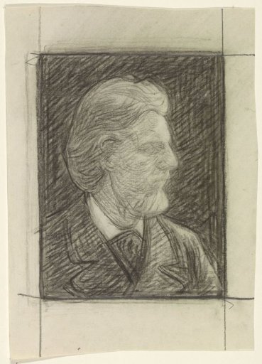Portrait of the writer Jacques Fabrice Herman Perk, in profile