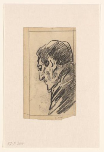 Man's head, to the left