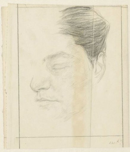 Head study, with closed eyes