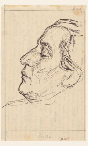 Male Portrait with Closed Eyes, Profile to the Left