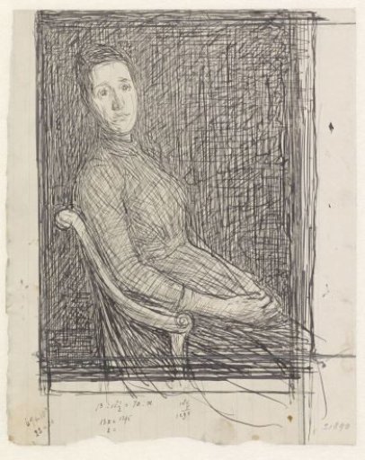 Portrait of Anna Dorothea Veth-Dirks, seated facing right