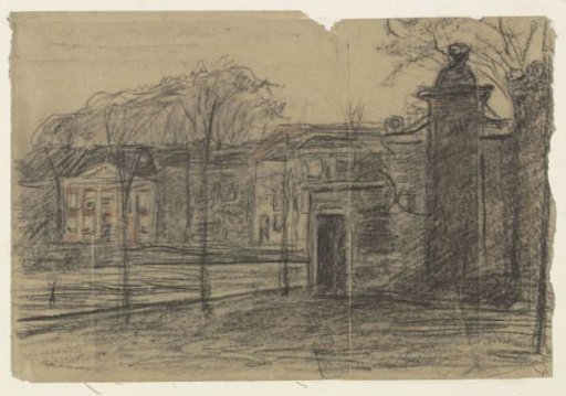 View of houses among trees, Dordrecht