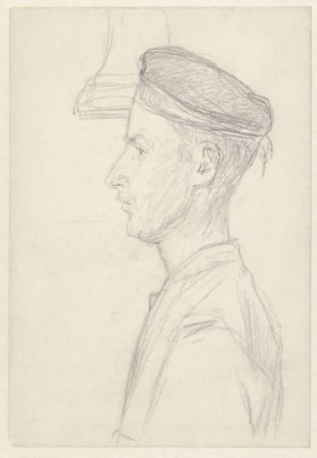 Helmsman on board the J.P. Coen