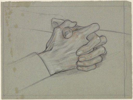 Study of folded hands, for the portrait of Mrs. Ragazzi-van den Wall Bake