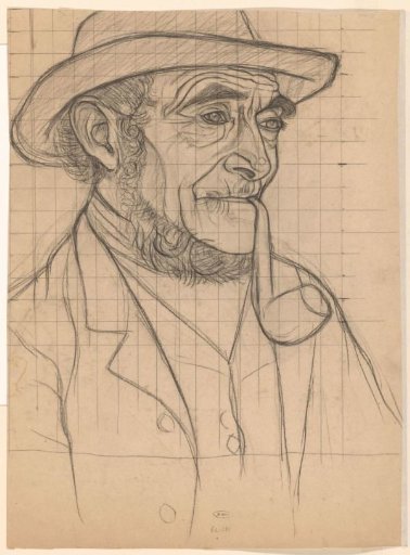 Peasant with a pipe, facing right