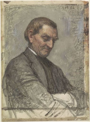Portrait of a man, with downcast eyes