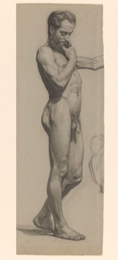 Standing male nude, facing right