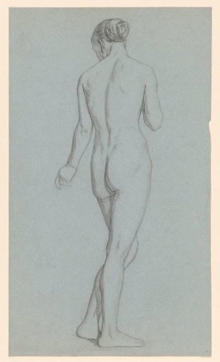 Standing female nude, seen from behind