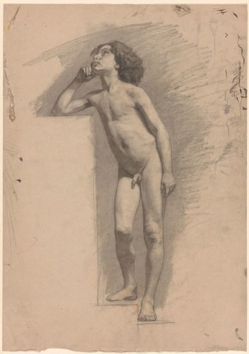 Standing naked boy