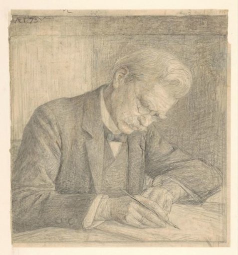 Portrait of J. van der Vegt, writing