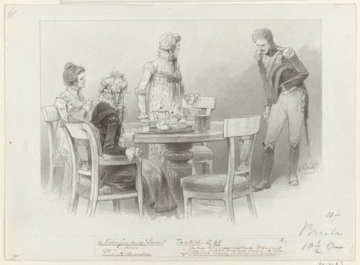 Design for an illustration for The Colossus of the Nineteenth Century by P.J. Andriessen (Textill., p. 68); scene from the life of Napoleon
