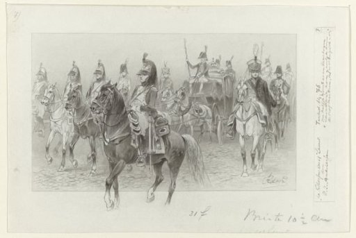 Design for an illustration for The Colossus of the Nineteenth Century by P.J. Andriessen (Textill., p. 76); scene from the life of Napoleon