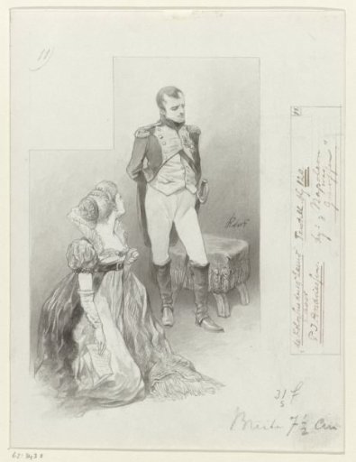 Design for an illustration for The Colossus of the Nineteenth Century by P.J. Andriessen (Textill., p. 120); scene from the life of Napoleon